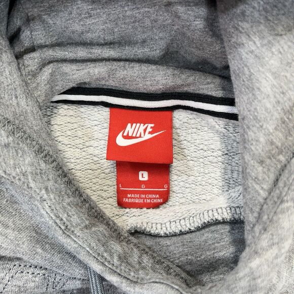 Nike Hoodie Red Tag Mens Large L Gray Pullover Swoosh VTG Y2K AA1529-091 READ - Picture 4 of 11